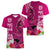 Polynesian Fiji Women V Neck T Shirt Shark and Hibiscus Tapa Pattern Purple Version LT03 - Polynesian Pride