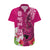 Custom Polynesian Fiji Hawaiian Shirt Shark and Hibiscus Tapa Pattern Purple Version LT03 Pink - Polynesian Pride