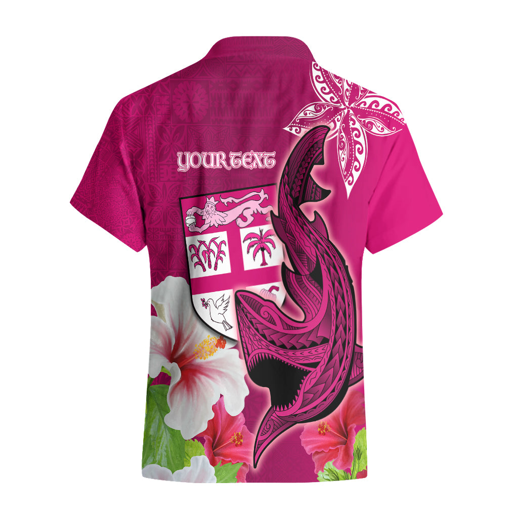 Custom Polynesian Fiji Hawaiian Shirt Shark and Hibiscus Tapa Pattern Purple Version LT03 - Polynesian Pride