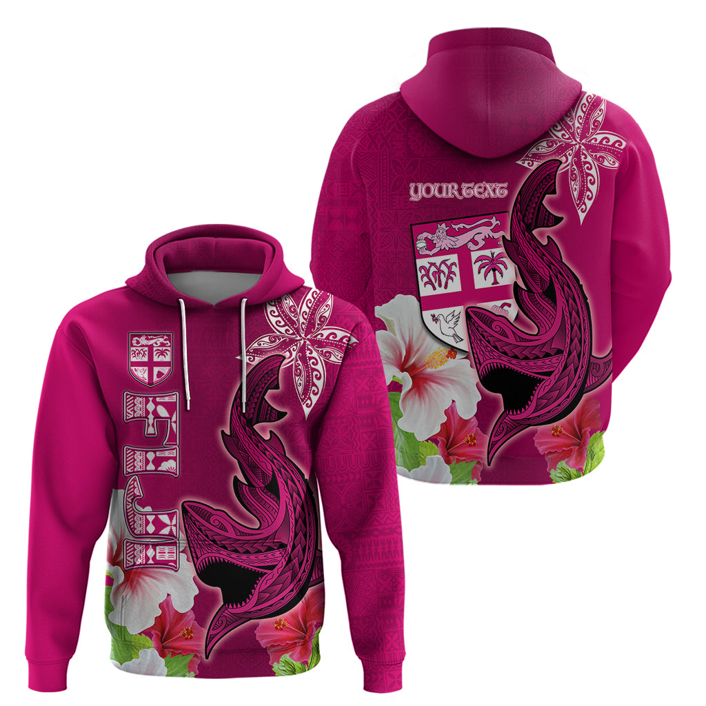 Custom Polynesian Fiji Hoodie Shark and Hibiscus Tapa Pattern Purple Version LT03 - Polynesian Pride