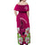 Custom Polynesian Fiji Off Shoulder Maxi Dress Shark and Hibiscus Tapa Pattern Purple Version LT03 - Polynesian Pride