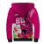 Custom Polynesian Fiji Sherpa Hoodie Shark and Hibiscus Tapa Pattern Purple Version LT03 - Polynesian Pride