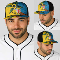 Malampa Fiji Day Baseball Net Cap Tapa and Melanesian Patterns with Coat of Arms