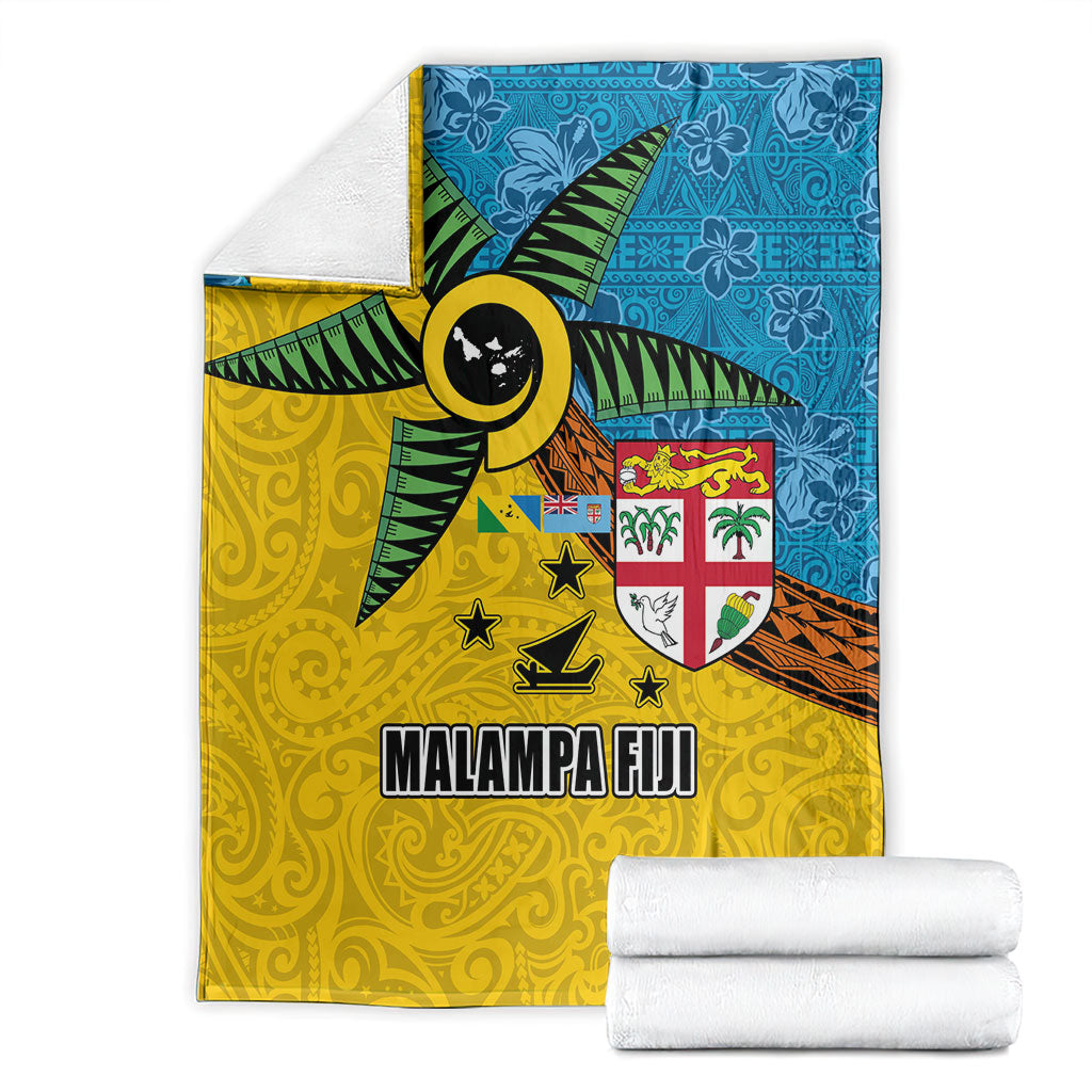 Malampa Fiji Day Blanket Tapa and Melanesian Patterns with Coat of Arms