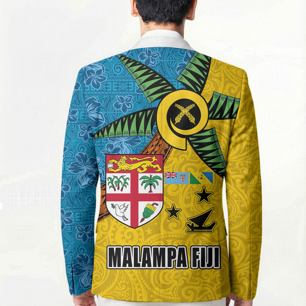 Malampa Fiji Day Blazer Tapa and Melanesian Patterns with Coat of Arms
