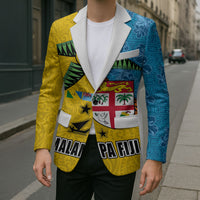 Malampa Fiji Day Blazer Tapa and Melanesian Patterns with Coat of Arms
