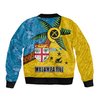 Malampa Fiji Day Bomber Jacket Tapa and Melanesian Patterns with Coat of Arms