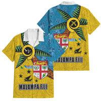Malampa Fiji Day Family Matching Long Sleeve Bodycon Dress and Hawaiian Shirt Tapa and Melanesian Patterns with Coat of Arms LT03 Dad's Shirt - Short Sleeve Multicolor - Polynesian Pride