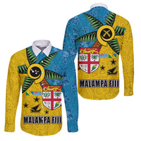 Malampa Fiji Day Family Matching Long Sleeve Bodycon Dress and Hawaiian Shirt Tapa and Melanesian Patterns with Coat of Arms LT03 Dad's Shirt - Long Sleeve Multicolor - Polynesian Pride