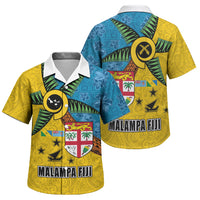 Malampa Fiji Day Family Matching Off The Shoulder Long Sleeve Dress and Hawaiian Shirt Tapa and Melanesian Patterns with Coat of Arms LT03 Son's Shirt Multicolor - Polynesian Pride
