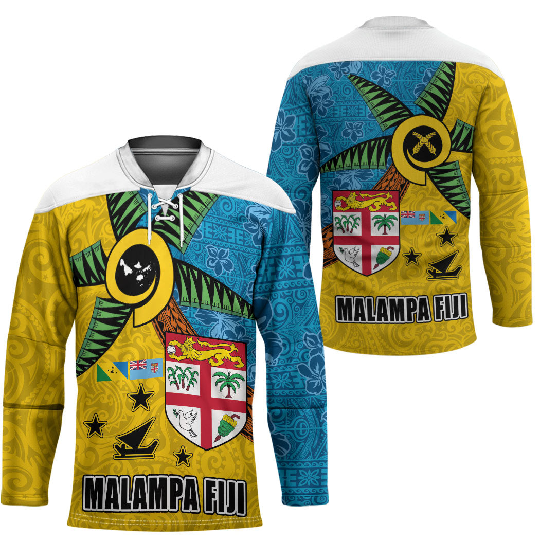 Malampa Fiji Day Hockey Jersey Tapa and Melanesian Patterns with Coat of Arms LT03 - Polynesian Pride