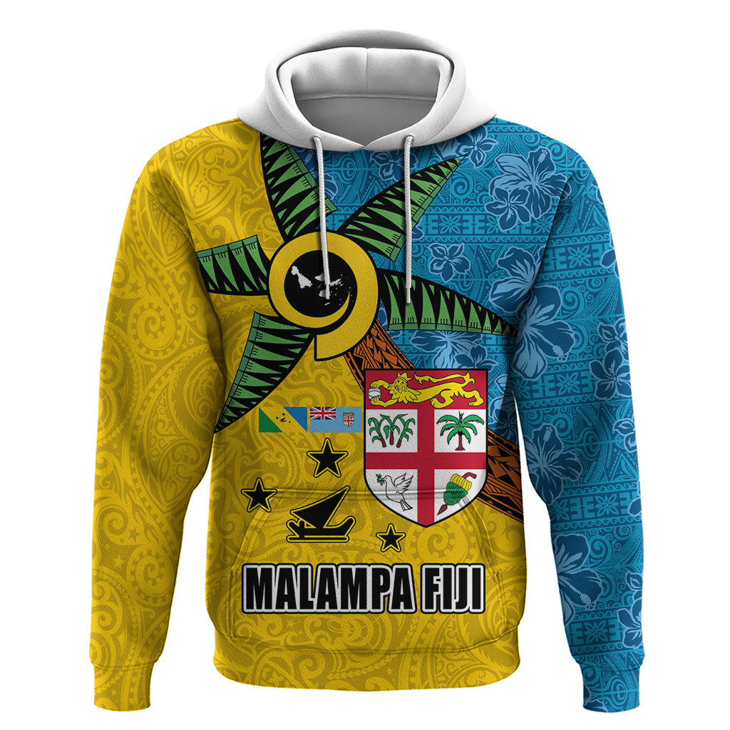 Malampa Fiji Day Hoodie Tapa and Melanesian Patterns with Coat of Arms