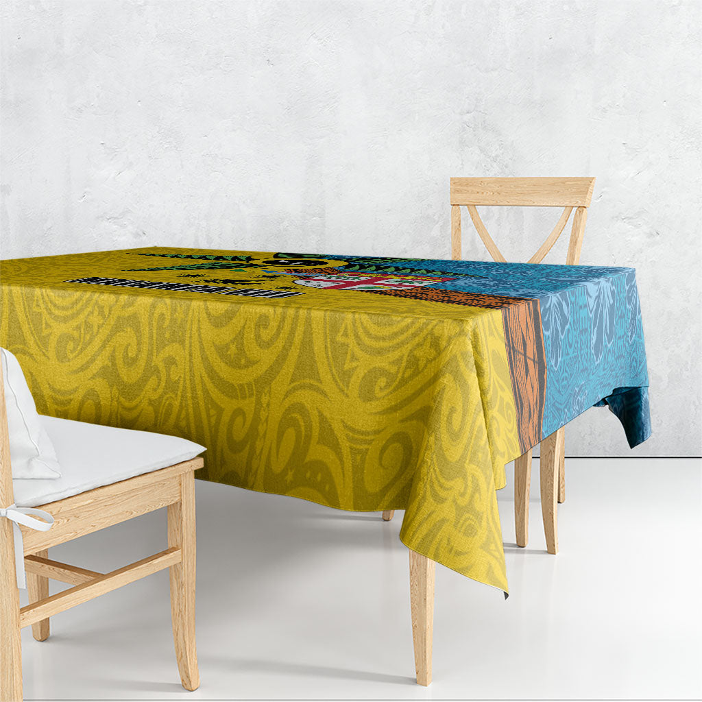 Malampa Fiji Day Tablecloth Tapa and Melanesian Patterns with Coat of Arms LT03 - Polynesian Pride