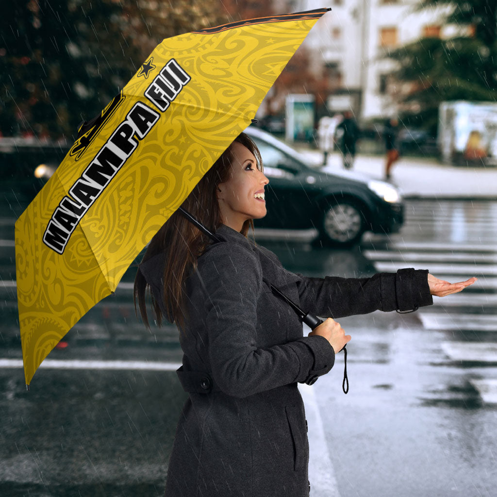 Malampa Fiji Day Umbrella Tapa and Melanesian Patterns with Coat of Arms LT03 - Polynesian Pride
