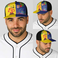 Malampa Fiji Day Baseball Net Cap Volcano and Coral Reef with Culture Patterns Split Style