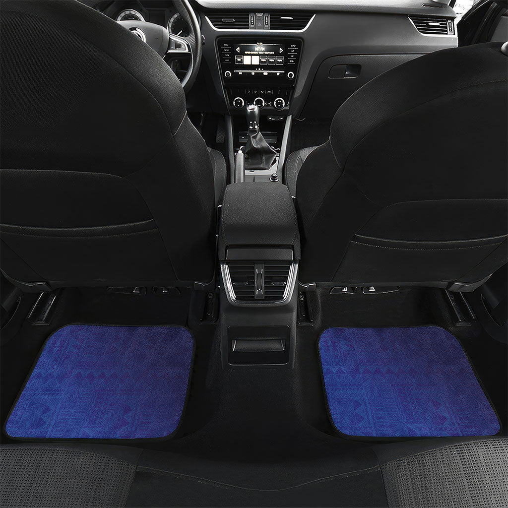 Fijian Tribal Manta Ray Car Mats Masi Motif with Coral Reef Ocean Vibe LT03 Set 2pcs - Back Blue - Polynesian Pride