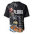 Hawaiian Halloween Skeleton Surfing Baseball Jersey Polynesian Tribal Tattoo and Hawaiian Pattern