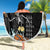 Hawaiian Halloween Skeleton Surfing Beach Blanket Polynesian Tribal Tattoo and Hawaiian Pattern