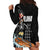 Hawaiian Halloween Skeleton Surfing Hoodie Dress Polynesian Tribal Tattoo and Hawaiian Pattern