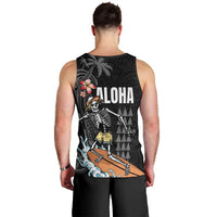 Hawaiian Halloween Skeleton Surfing Men Tank Top Polynesian Tribal Tattoo and Hawaiian Pattern LT03 - Polynesian Pride