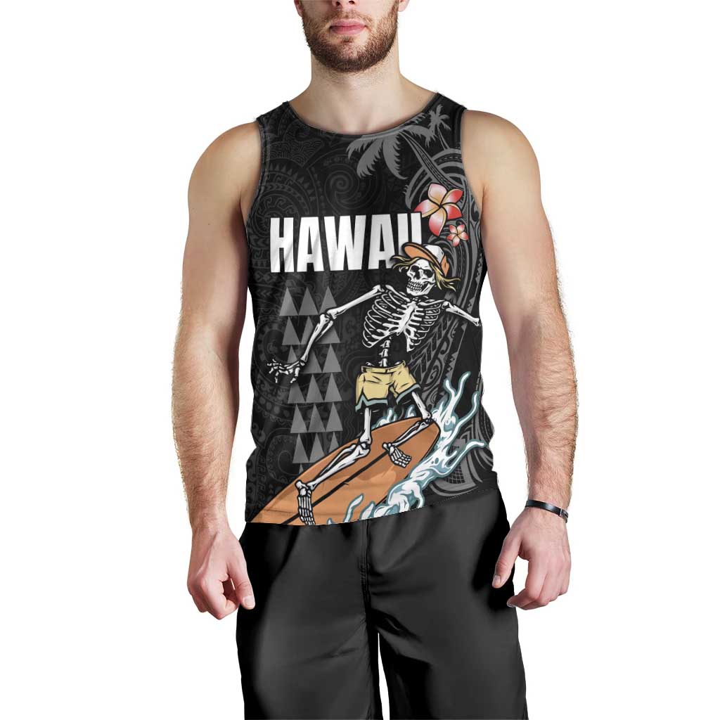 Hawaiian Halloween Skeleton Surfing Men Tank Top Polynesian Tribal Tattoo and Hawaiian Pattern LT03 - Polynesian Pride