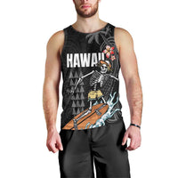 Hawaiian Halloween Skeleton Surfing Men Tank Top Polynesian Tribal Tattoo and Hawaiian Pattern LT03 - Polynesian Pride