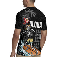 Hawaiian Halloween Skeleton Surfing Rugby Jersey Polynesian Tribal Tattoo and Hawaiian Pattern LT03 - Polynesian Pride