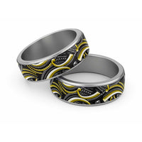 Traditional Samoan Tattoo Art Yellow Color Classic Ring LT03 Sliver Yellow - Polynesian Pride