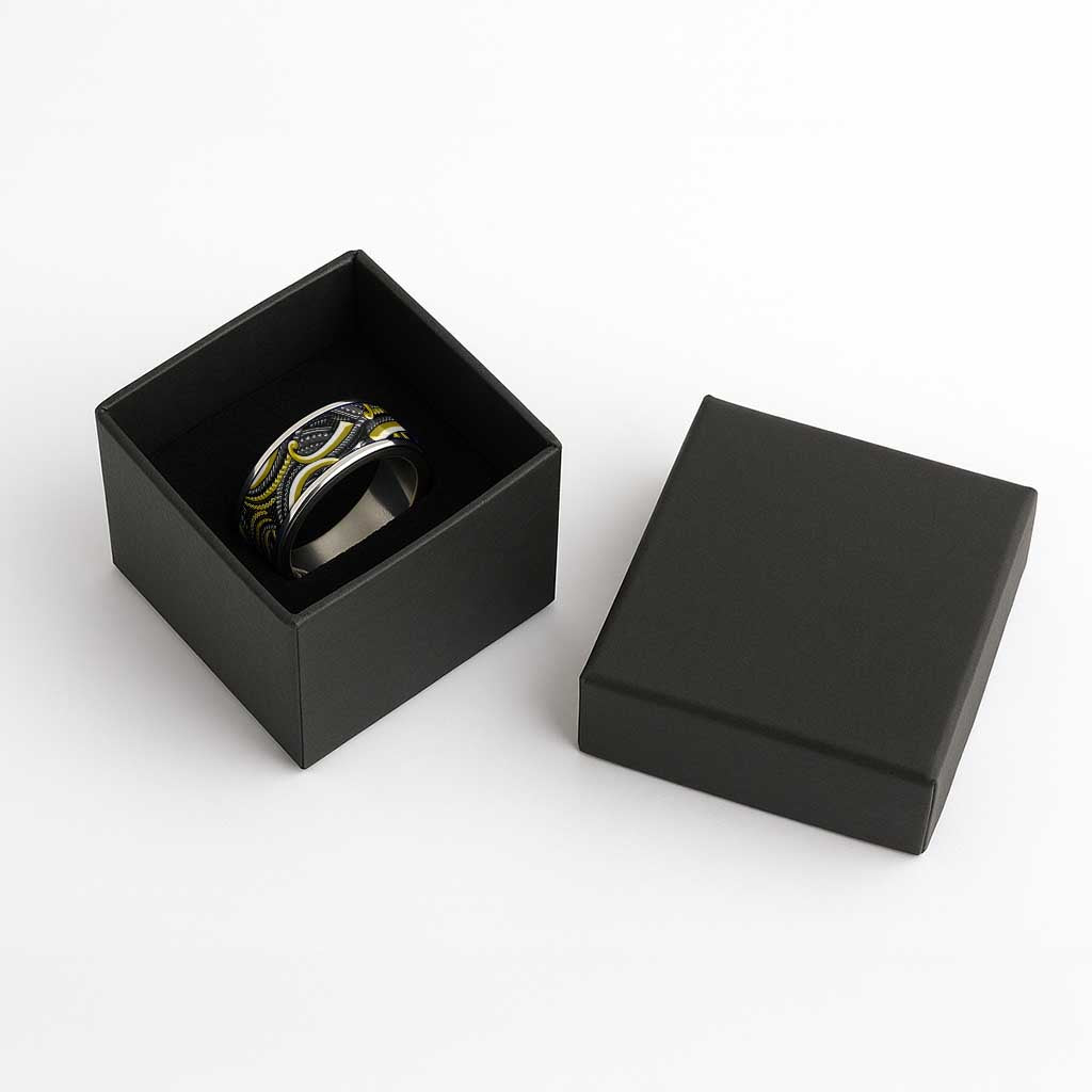 Traditional Samoan Tattoo Art Yellow Color Classic Ring LT03 - Polynesian Pride