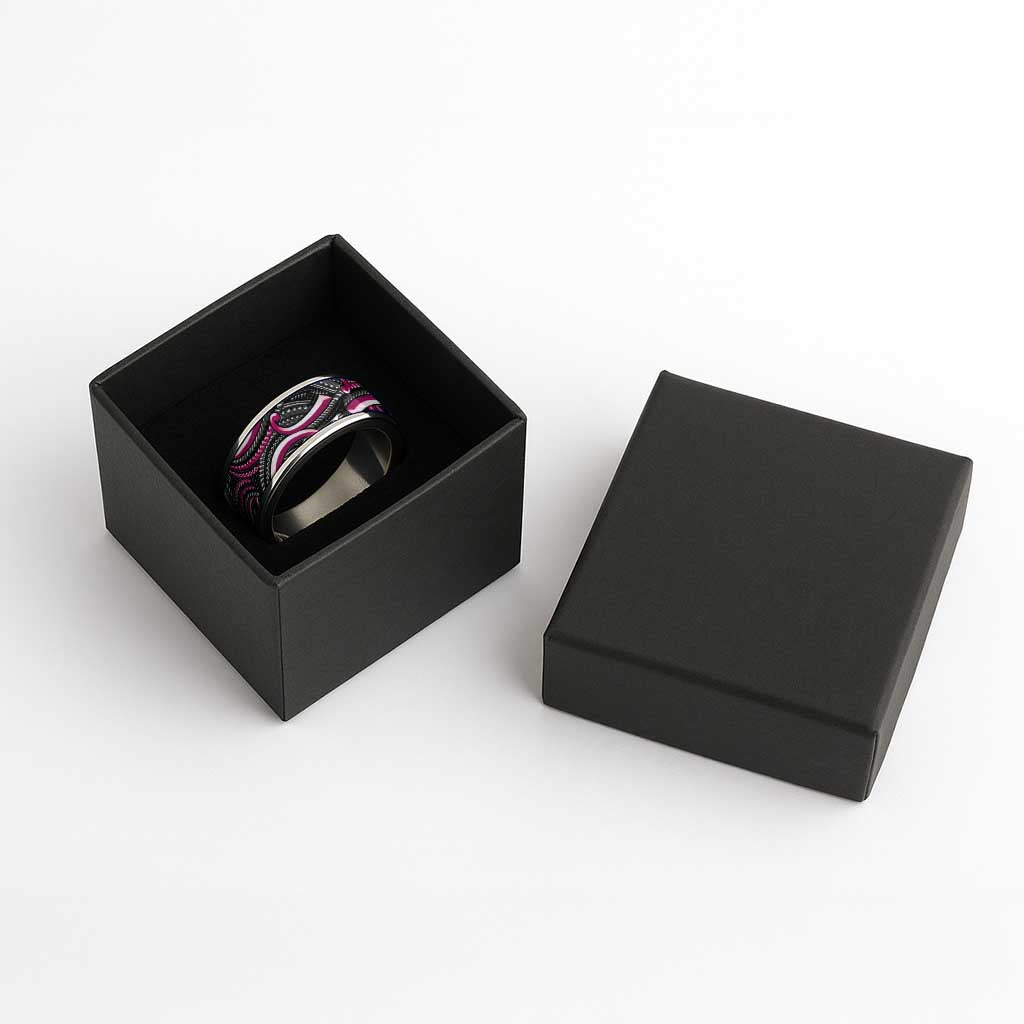 Traditional Samoan Tattoo Art Pink Color Classic Ring LT03 - Polynesian Pride