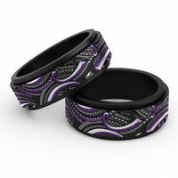 Traditional Samoan Tattoo Art Purple Color Spinner Ring - Polynesian Pride