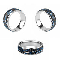 Traditional Samoan Tattoo Art Blue Color Classic Ring LT03 - Polynesian Pride