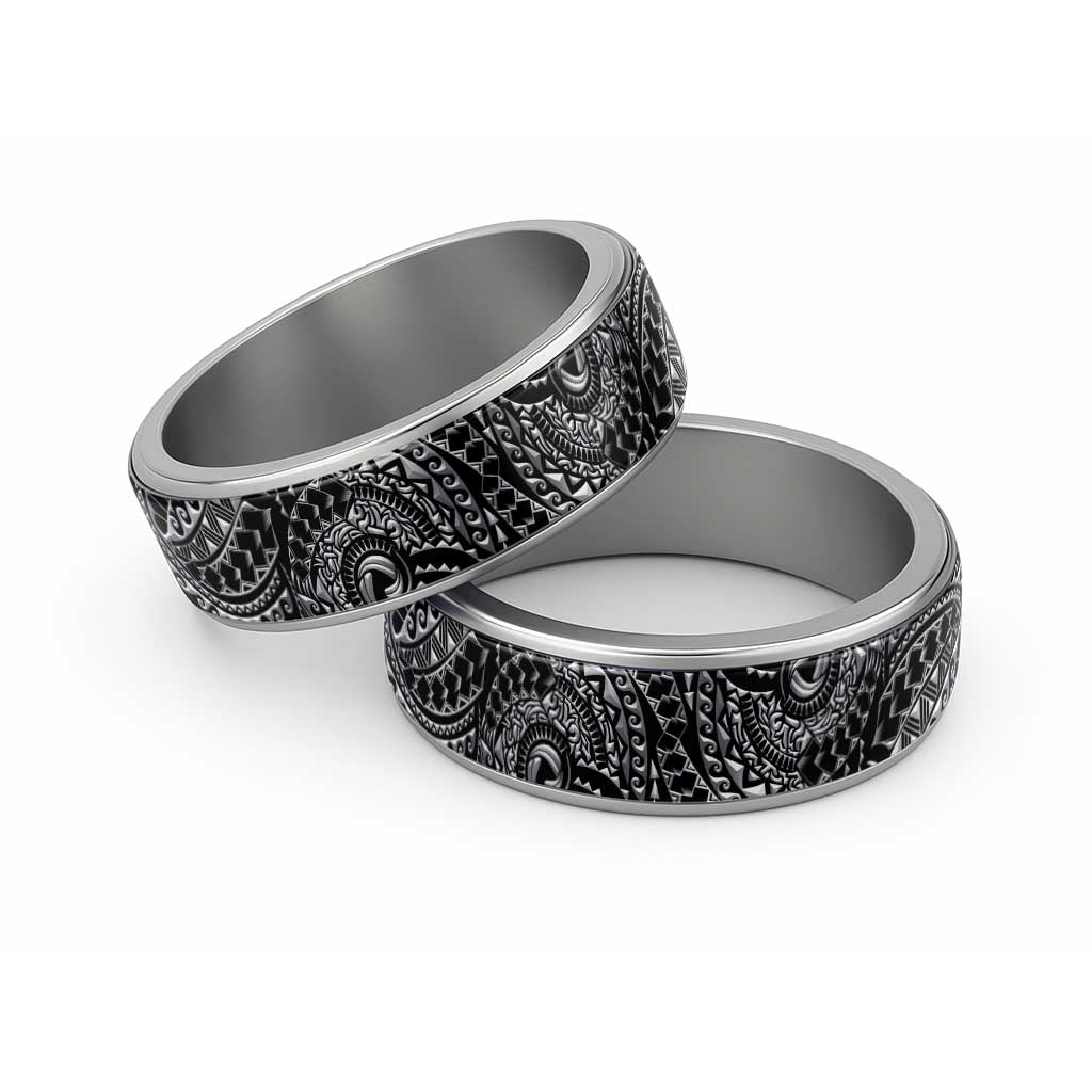 Traditional Polynesian Maori Tattoo Silver Art Classic Ring - Polynesian Pride