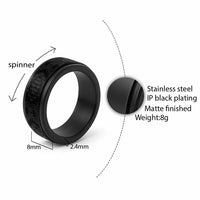 Traditional Samoa Maori Ornament Style Black Color Spinner Ring - Polynesian Pride