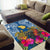 Hawaii Lanai Island Area Rug Hibiscus Turle and Map with Polynesian Spiral LT03 - Polynesian Pride