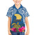 Hawaii Lanai Island Family Matching Off Shoulder Short Dress and Hawaiian Shirt Hibiscus Turle and Map with Polynesian Spiral LT03 Son's Shirt Blue - Polynesian Pride