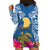 Hawaii Lanai Island Hoodie Dress Hibiscus Turle and Map with Polynesian Spiral LT03 - Polynesian Pride