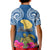 Hawaii Lanai Island Kid Polo Shirt Hibiscus Turle and Map with Polynesian Spiral LT03 - Polynesian Pride