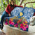 Hawaii Lanai Island Quilt Hibiscus Turle and Map with Polynesian Spiral LT03 - Polynesian Pride