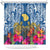 Hawaii Lanai Island Shower Curtain Hibiscus Turle and Map with Polynesian Spiral LT03 Blue - Polynesian Pride