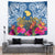 Hawaii Lanai Island Tapestry Hibiscus Turle and Map with Polynesian Spiral LT03 - Polynesian Pride