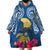 Hawaii Lanai Island Wearable Blanket Hoodie Hibiscus Turle and Map with Polynesian Spiral LT03 - Polynesian Pride