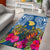 Custom Hawaii Lanai Island Area Rug Hibiscus Turle and Map with Polynesian Spiral LT03 - Polynesian Pride