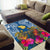 Custom Hawaii Lanai Island Area Rug Hibiscus Turle and Map with Polynesian Spiral LT03 - Polynesian Pride