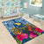 Custom Hawaii Lanai Island Area Rug Hibiscus Turle and Map with Polynesian Spiral LT03 - Polynesian Pride