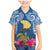 Custom Hawaii Lanai Island Family Matching Mermaid Dress and Hawaiian Shirt Hibiscus Turle and Map with Polynesian Spiral LT03 Son's Shirt Blue - Polynesian Pride