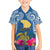 Custom Hawaii Lanai Island Family Matching Off Shoulder Long Sleeve Dress and Hawaiian Shirt Hibiscus Turle and Map with Polynesian Spiral LT03 Son's Shirt Blue - Polynesian Pride