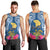 Custom Hawaii Lanai Island Men Tank Top Hibiscus Turle and Map with Polynesian Spiral LT03 - Polynesian Pride