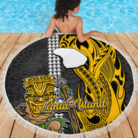 Hawaii Lanai Island Beach Blanket Hawaiian Warrior and Kakau Symbols Abstract Tattoo LT03 - Wonder Print Shop
