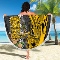 Hawaii Lanai Island Beach Blanket Hawaiian Warrior and Kakau Symbols Abstract Tattoo LT03 - Wonder Print Shop